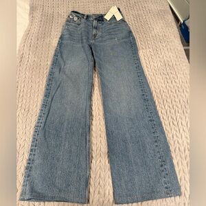 Abercrombie & Fitch Blue Flare Wide Leg Jeans